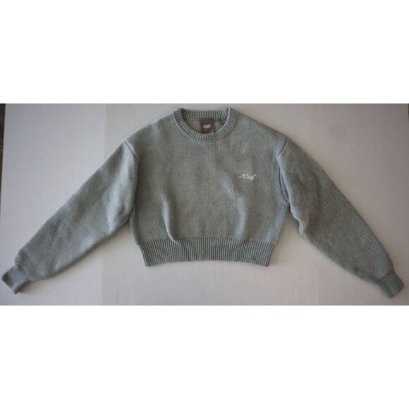 Kith Women's Sz Small Mint Green Thick Chenille Cropped Sweater - Picture 1 of 7